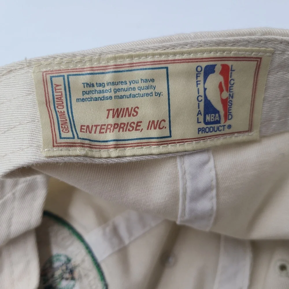Vintage Boston Celtics Hat Strapback Twins Enterprise Beige NBA‎ Basketball Men